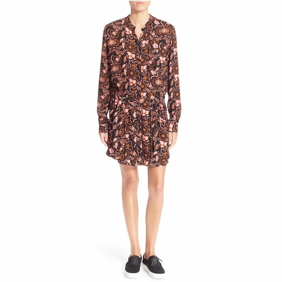 NWOT A.L.C. 70s Silk Sacha Floral Paisley Print Shirt Dress - Picture 5 of 16